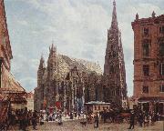 Rudolf von Alt View of Stephansdom painting